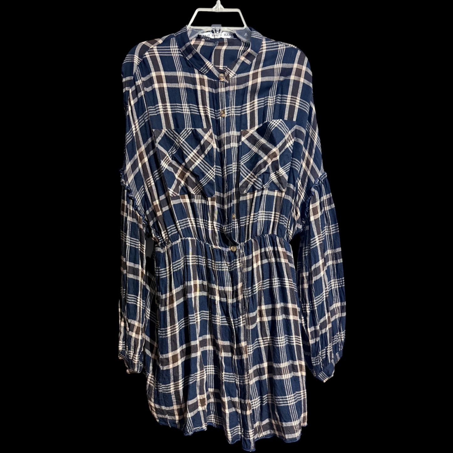 Blue Plaid Mini Skirt (Large)