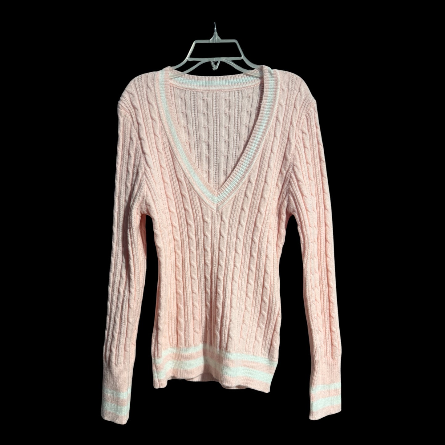 Pink and White Sweater (Large)