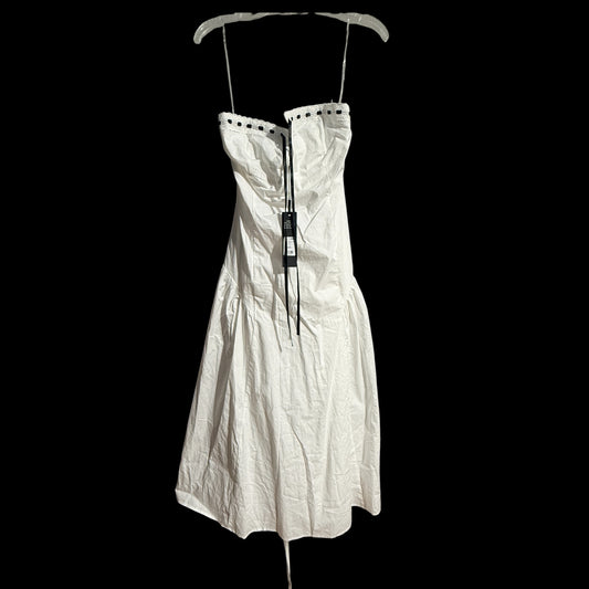 Tags On - Strapless White Dress w/Black Ribbon (Large)
