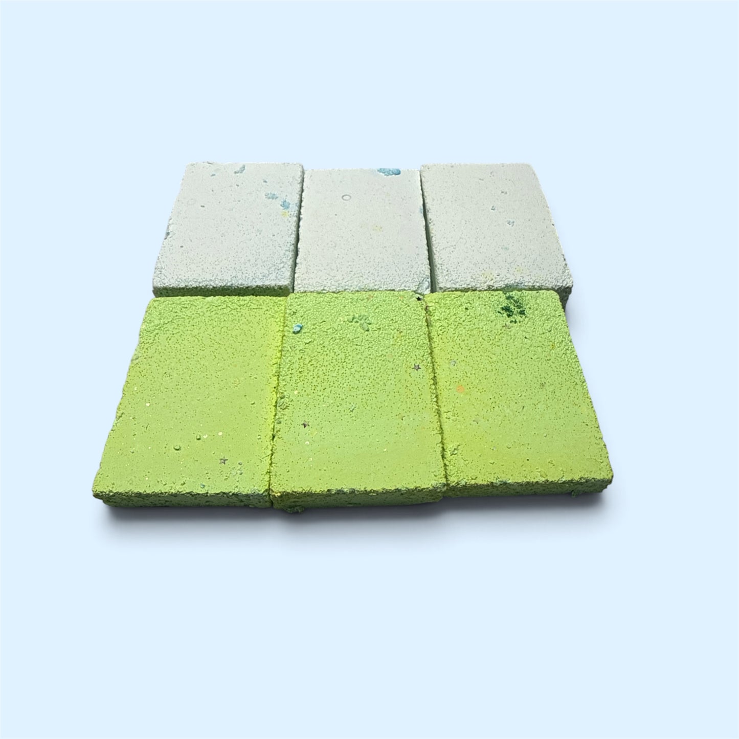 Six (6) Thin Light Blue and Green Rectangles