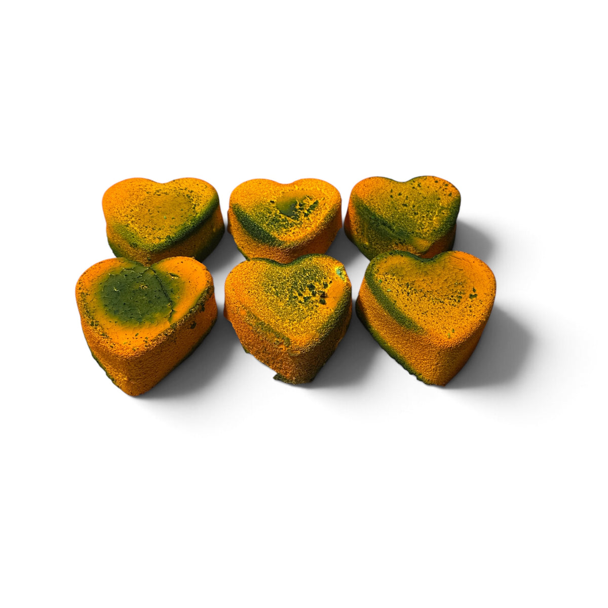 Six (6) Yellow and Green Hearts