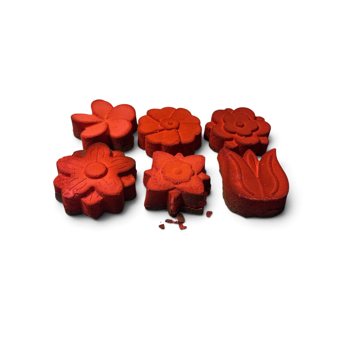 Six (6) Red Flowers