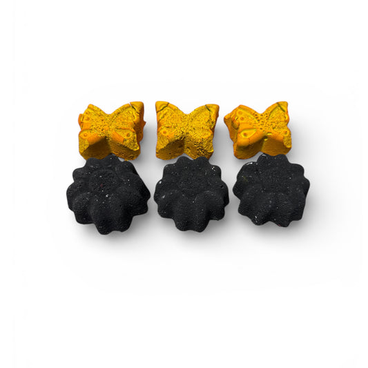 Six (6) Butterflies and Flowers