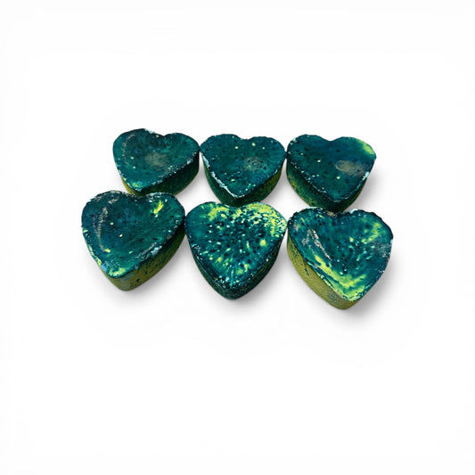 Six (6) Teal Hearts