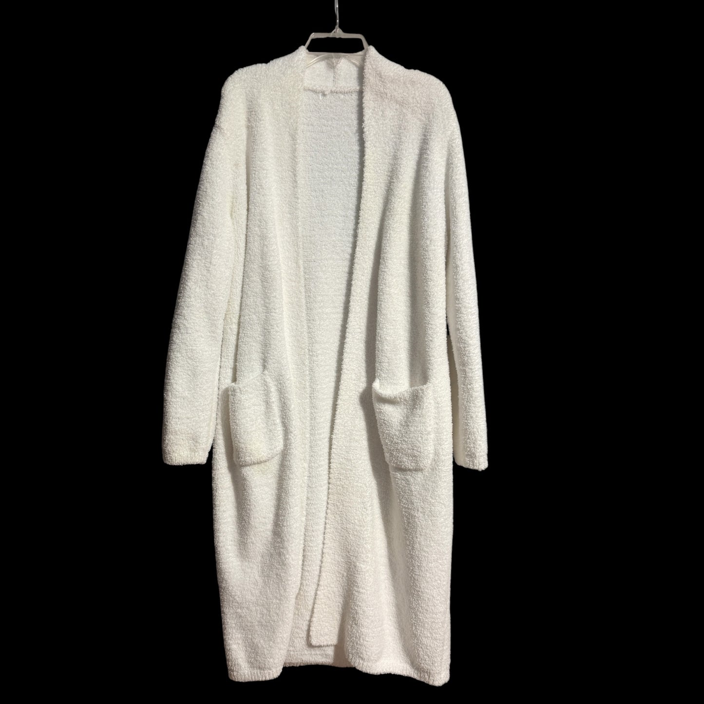 Fluffy White Long Cardigan (Large)