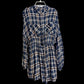 Blue Plaid Mini Skirt (Large)