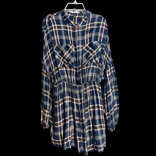 Blue Plaid Mini Skirt (Large)
