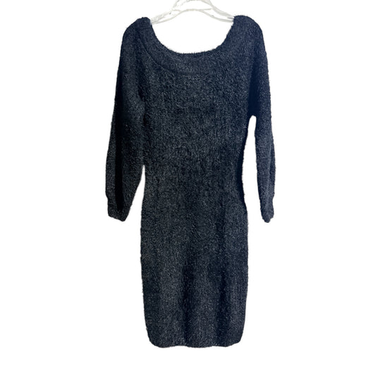 Black Fuzzy Sweater Dress (Large)