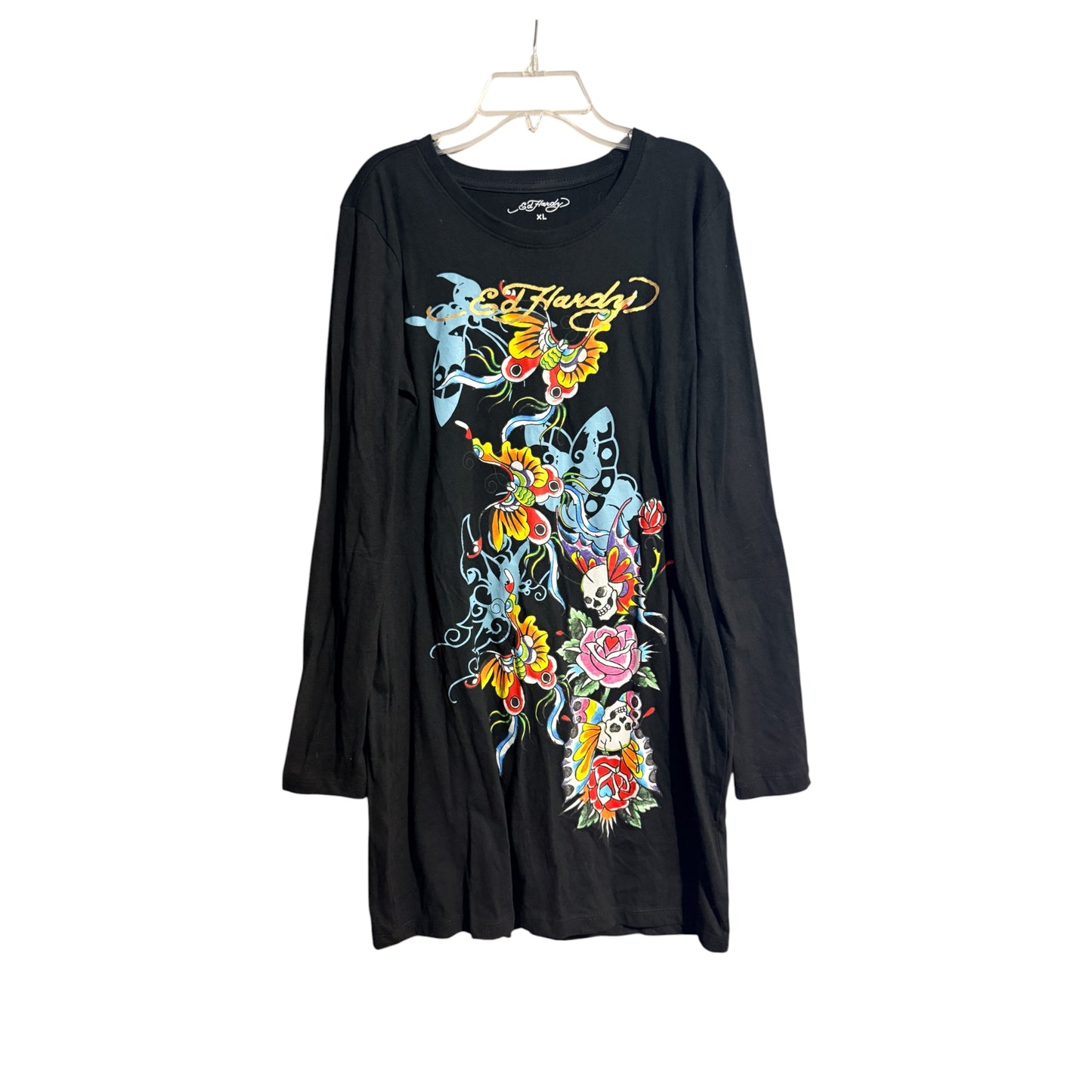 Long Sleeve Ed Hardy Mini Dress (Extra Large Fits like Large)