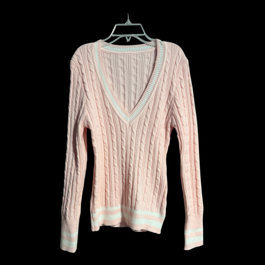 Pink and White Sweater (Large)