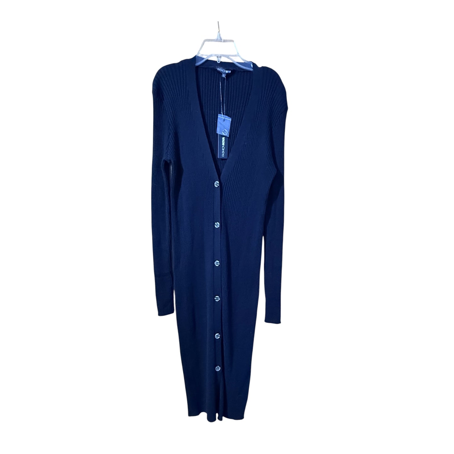 Tags On - Long Black Cardigan (Large)