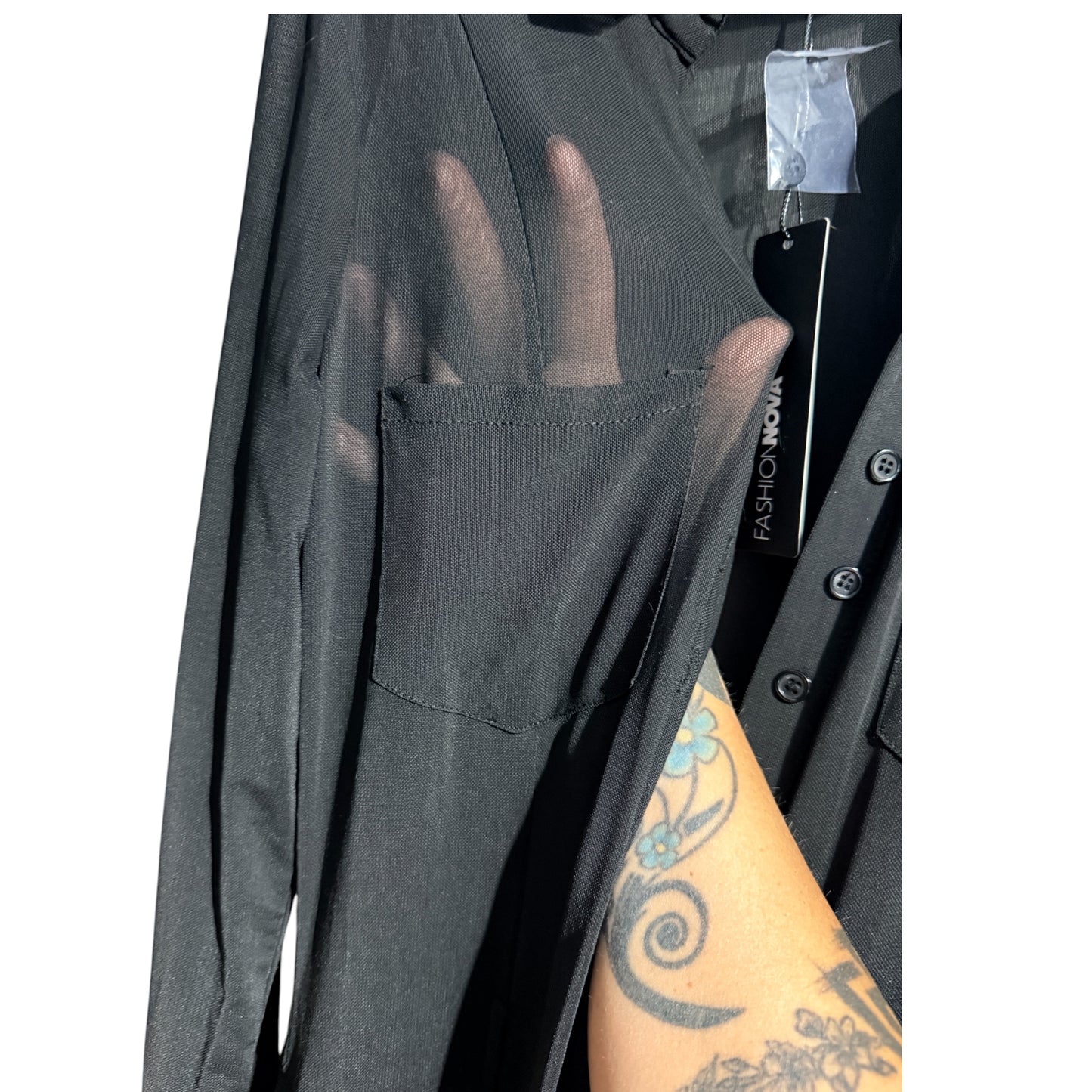 Tags On - See Through Black Jumper (Large)