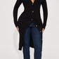 Tags On - Long Black Cardigan (Large)