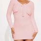 Tags On - Long Sleeve Fuzzy Pink Dress  (Large)