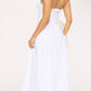 Tags On - Strapless White Dress w/Black Ribbon (Large)