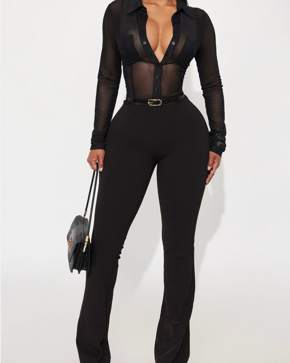 Tags On - See Through Black Jumper (Large)