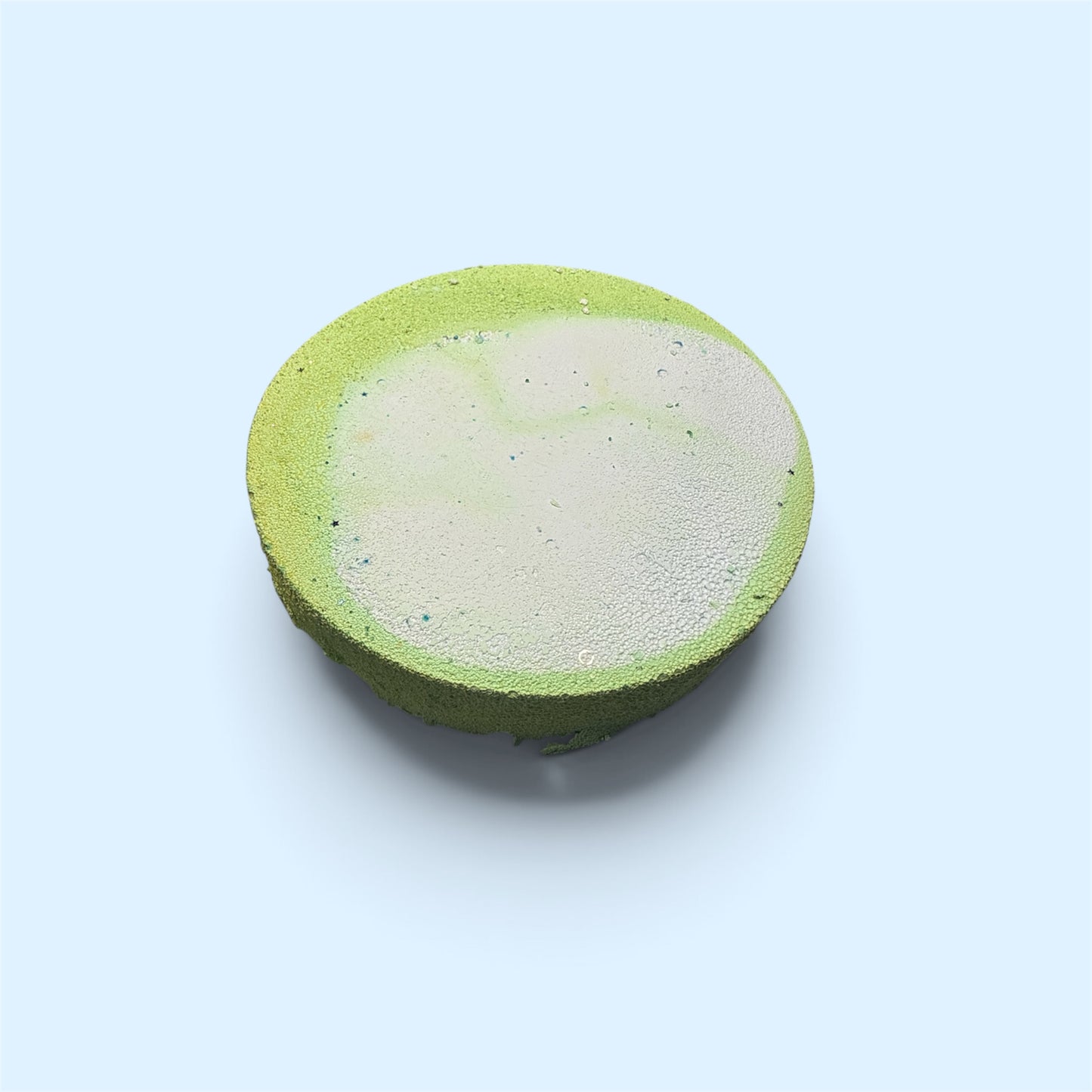 One (1) 8in Light Blue and Green Circle Slab
