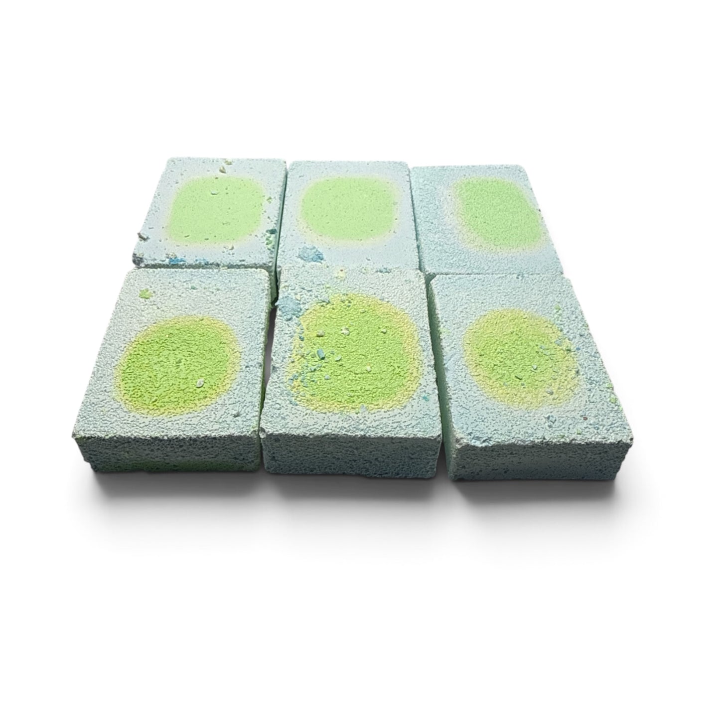 Six (6) Light Blue and Green Thin Rectangles
