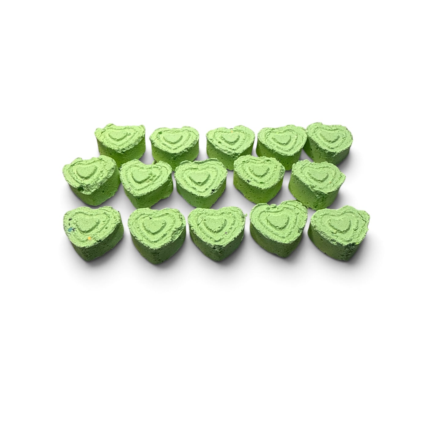 15 Small Mini Green Hearts