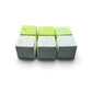 Six (6) Light Blue and Green Cubes