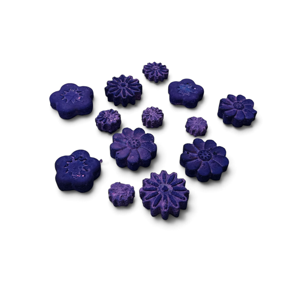Thirteen (13) Mini Purple Flowers