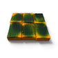 Six (6) Green and Yellow Thin Rectangles